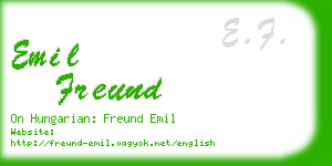 emil freund business card